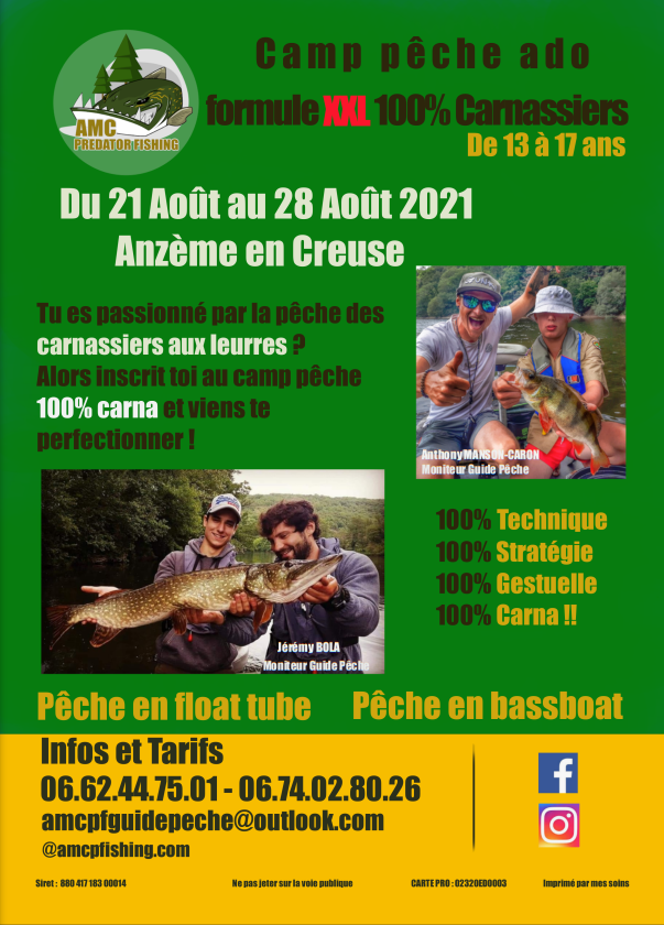 camp pêche Anzème Limousin